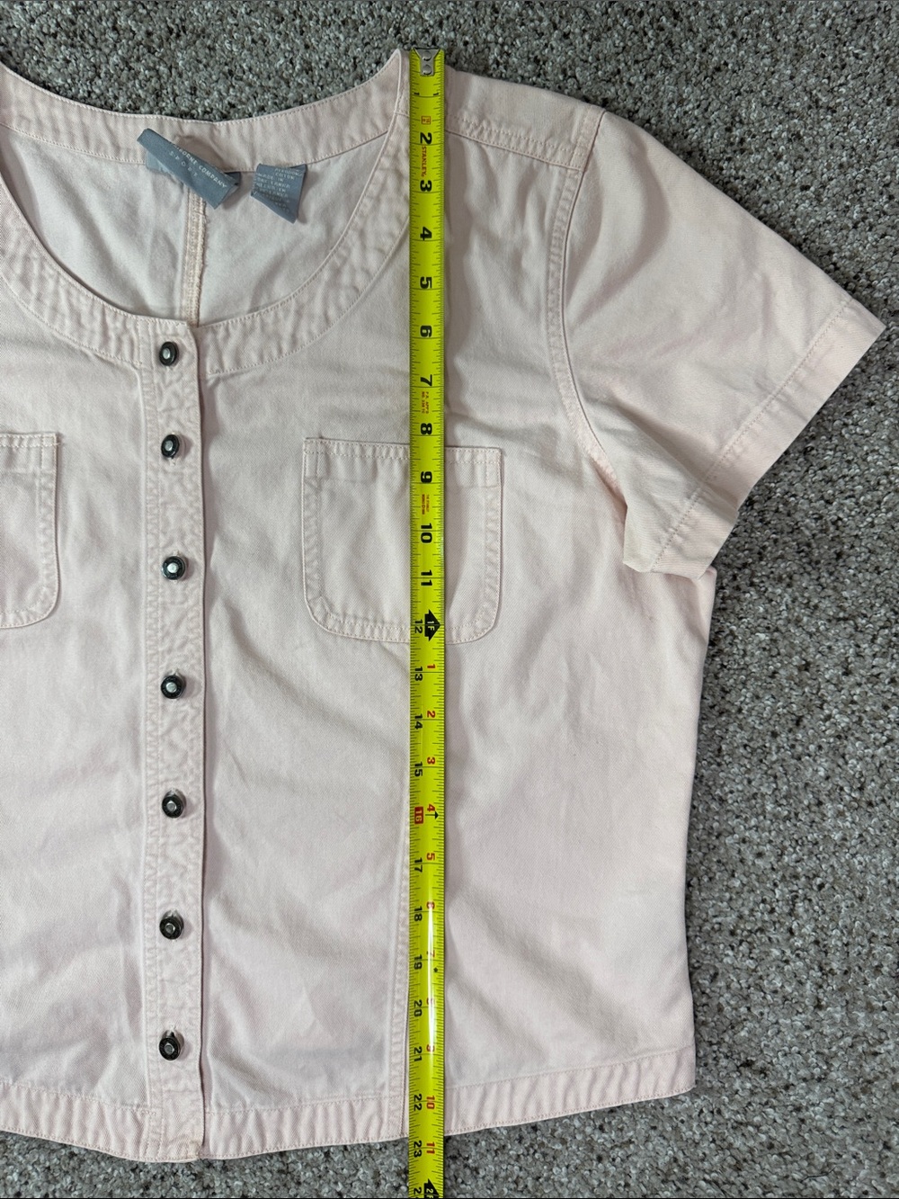First Issue Light Pink Button-Front Short Sleeve Top - Picture 6 of 13